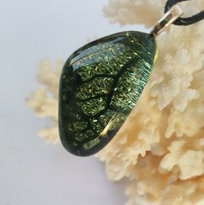 Butterfly Wing Dichroic Glass necklace